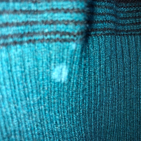 Men’s Medium 100% 2 ply Cashmere Knit Sweater Teal - Picture 3 of 4